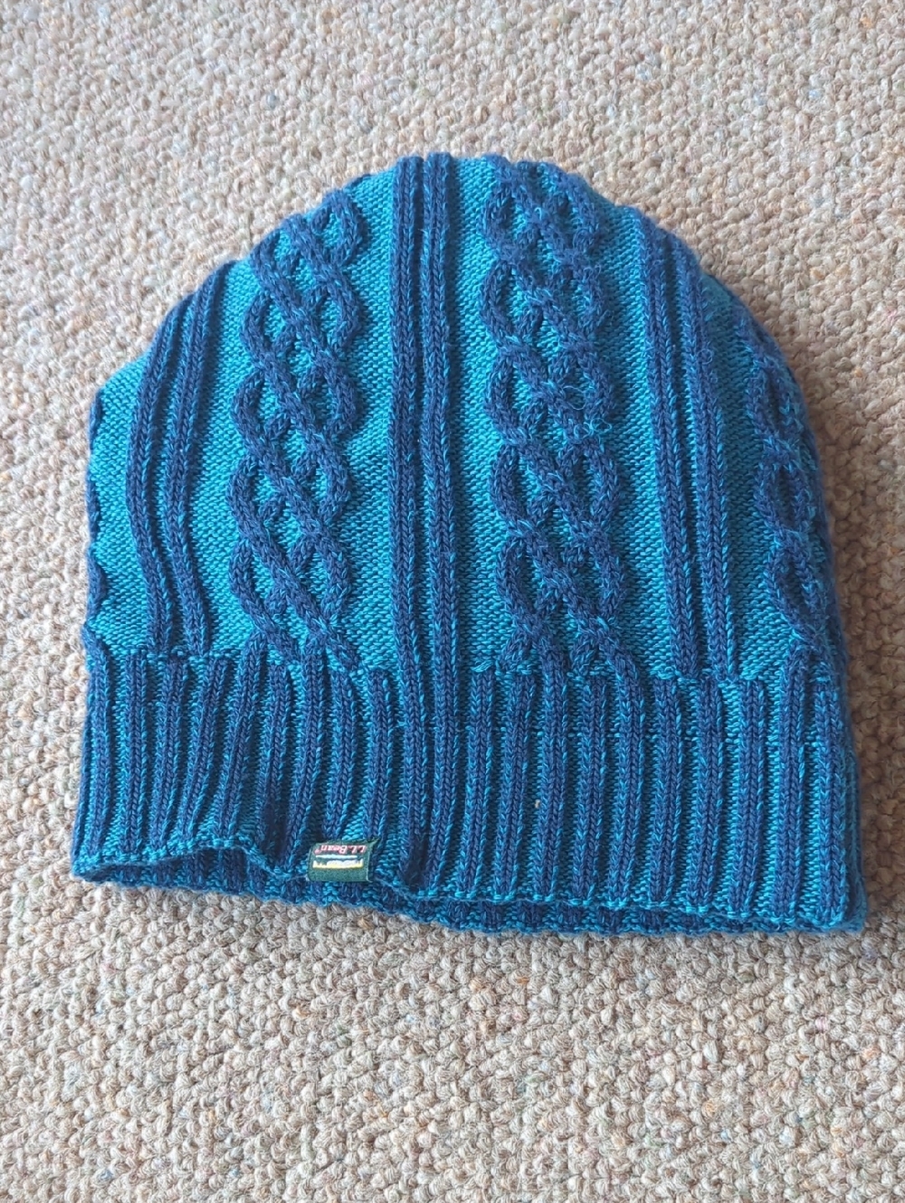 LL Bean Blue Stitched Winter Hat Double lined